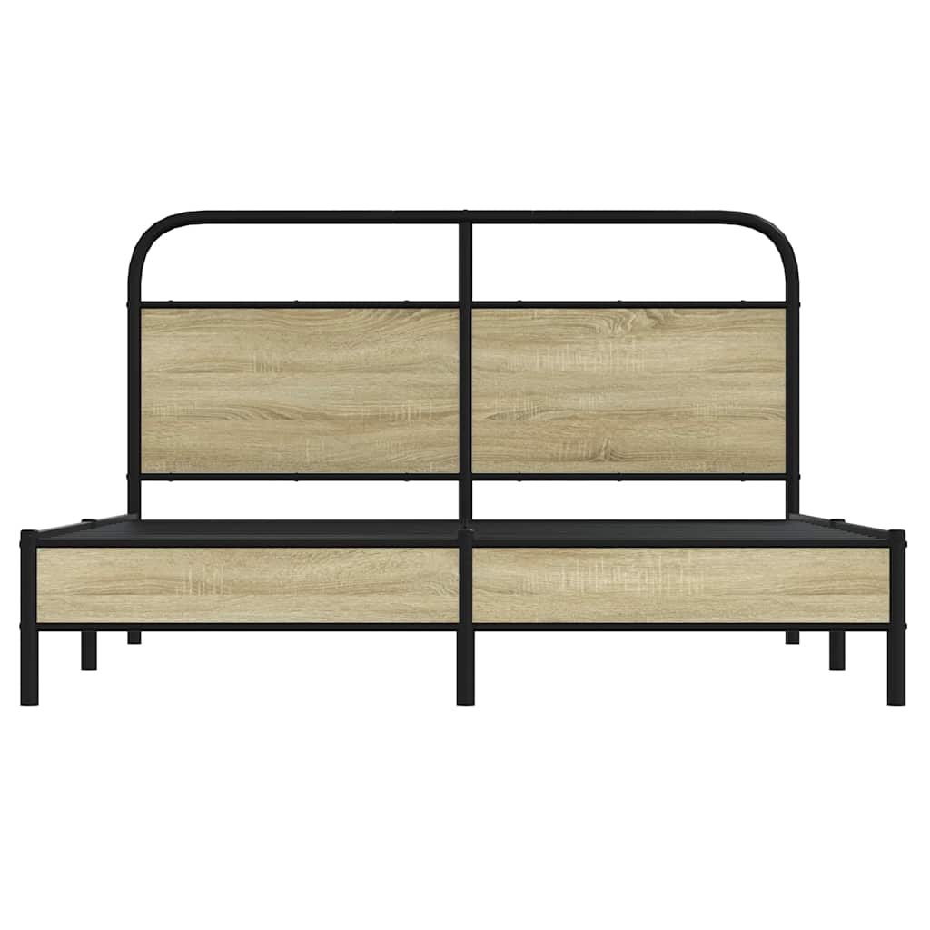 vidaXL Cadru de pat fără saltea 150x200cm Lemn prelucrat stejar Sonoma vidaXL Cadru de pat fără saltea 150x200cm Lemn prelucrat stejar Sonoma
