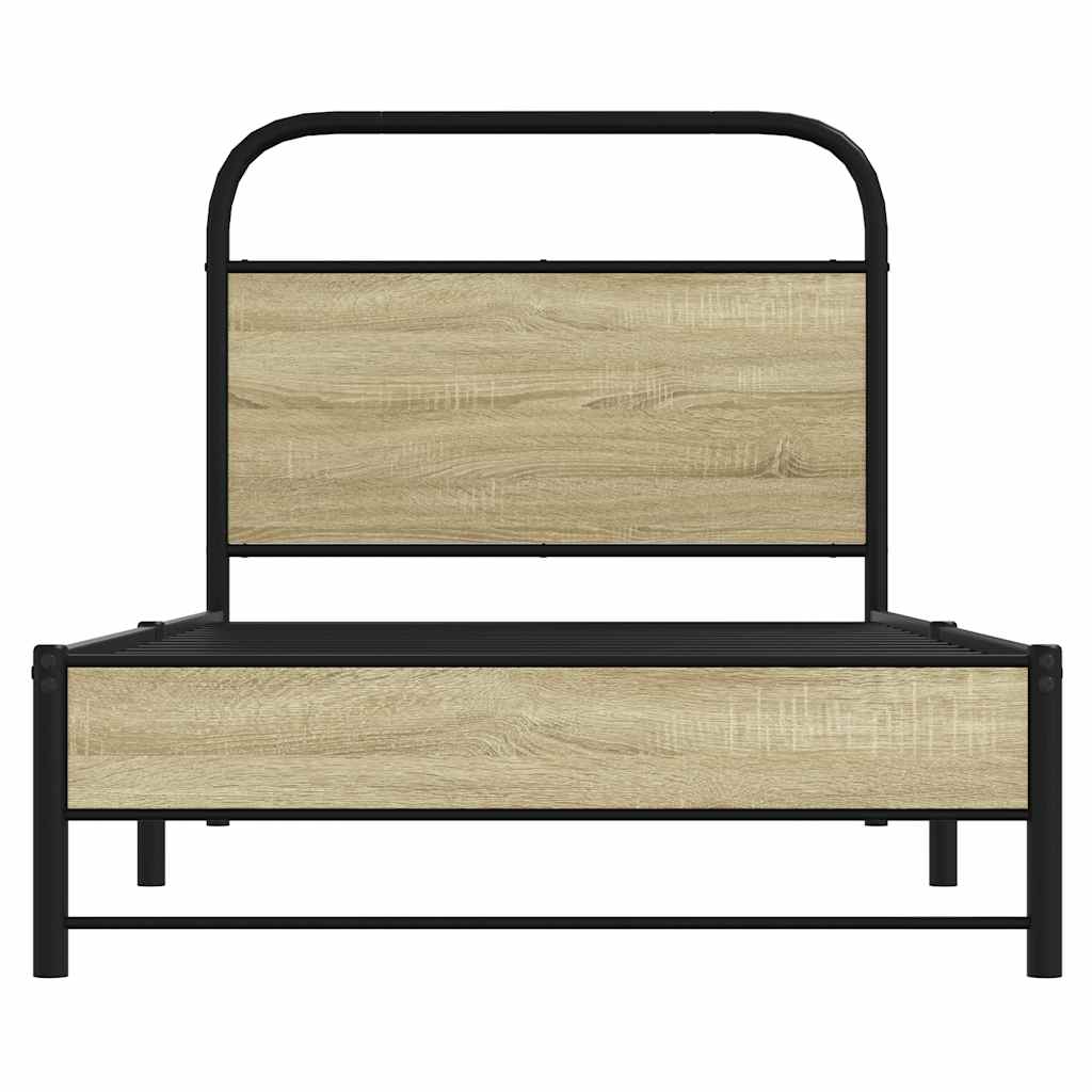 vidaXL Cadru de pat fără saltea 80x200 cm Lemn prelucrat stejar Sonoma