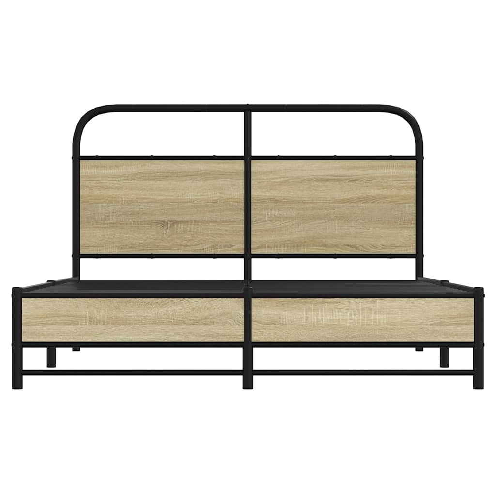 vidaXL Cadru de pat fără saltea 120x190 cm Lemn derivat stejar Sonoma vidaXL Cadru de pat fără saltea 120x190 cm Lemn derivat stejar Sonoma