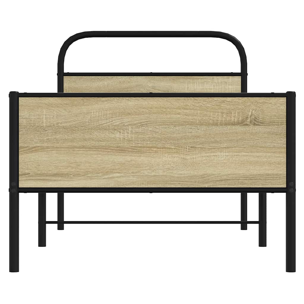 vidaXL Cadru de pat fără saltea 80x200 cm Lemn prelucrat stejar Sonoma