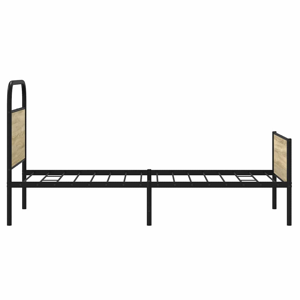 vidaXL Cadru de pat fără saltea 80x200 cm Lemn prelucrat stejar Sonoma