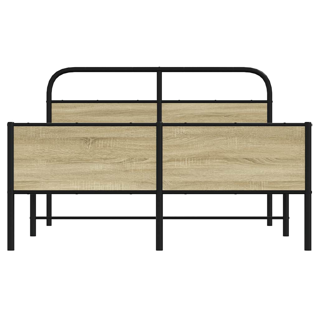 vidaXL Cadru de pat fără saltea 140x190 cm Lemn derivat stejar Sonoma vidaXL Cadru de pat fără saltea 140x190 cm Lemn derivat stejar Sonoma
