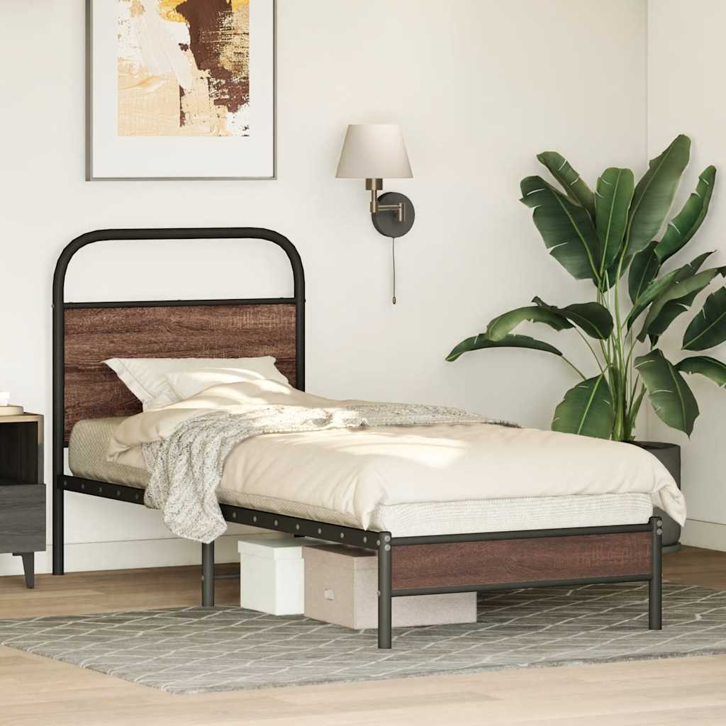 vidaXL Cadru de pat fără saltea 80x200cm Stejar maro lemn prelucrat
