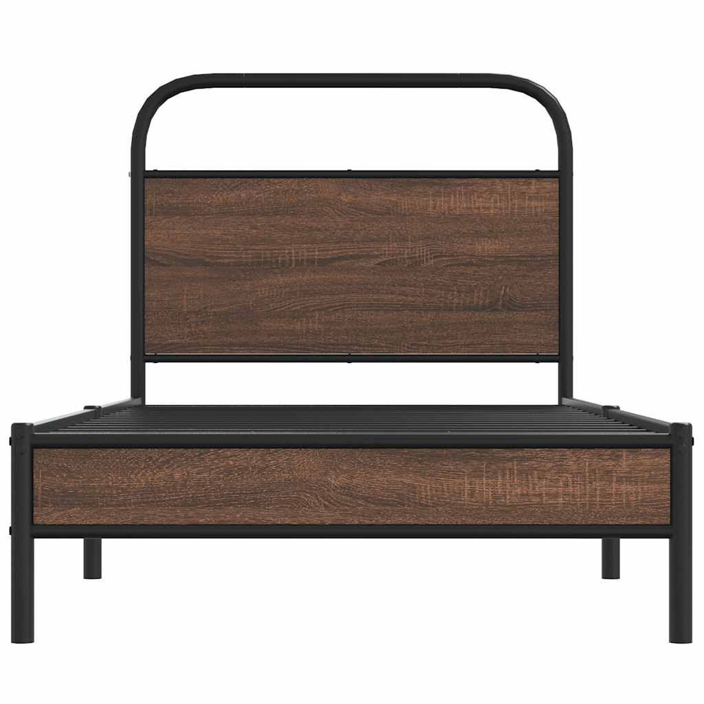 vidaXL Cadru de pat fără saltea stejar maro 90x200 cm Lemn prelucrat