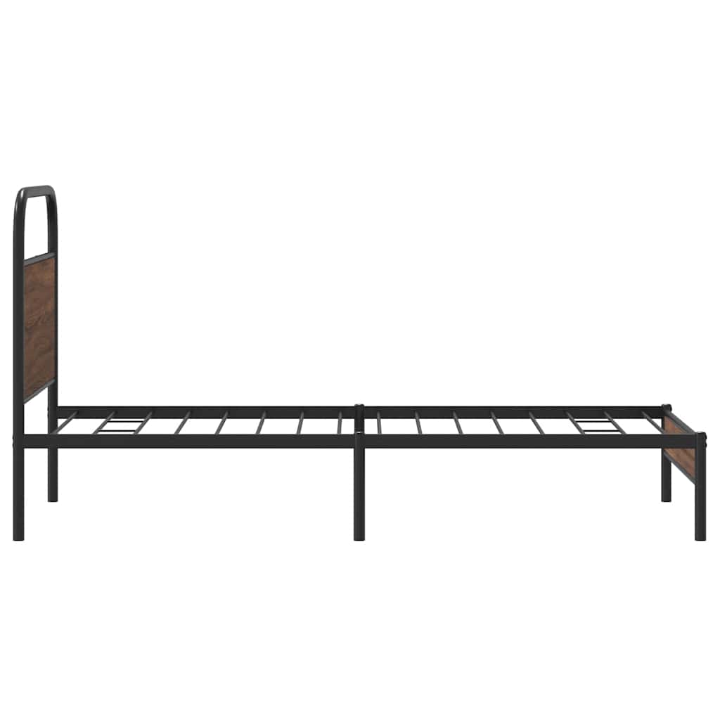 vidaXL Cadru de pat fără saltea stejar maro 90x200 cm Lemn prelucrat