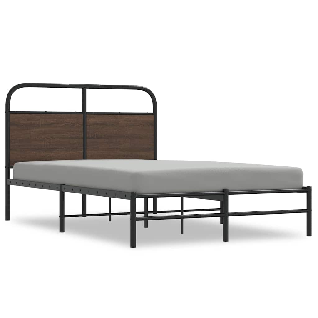 vidaXL Cadru de pat fără saltea stejar maro 140x200 cm Lemn prelucrat