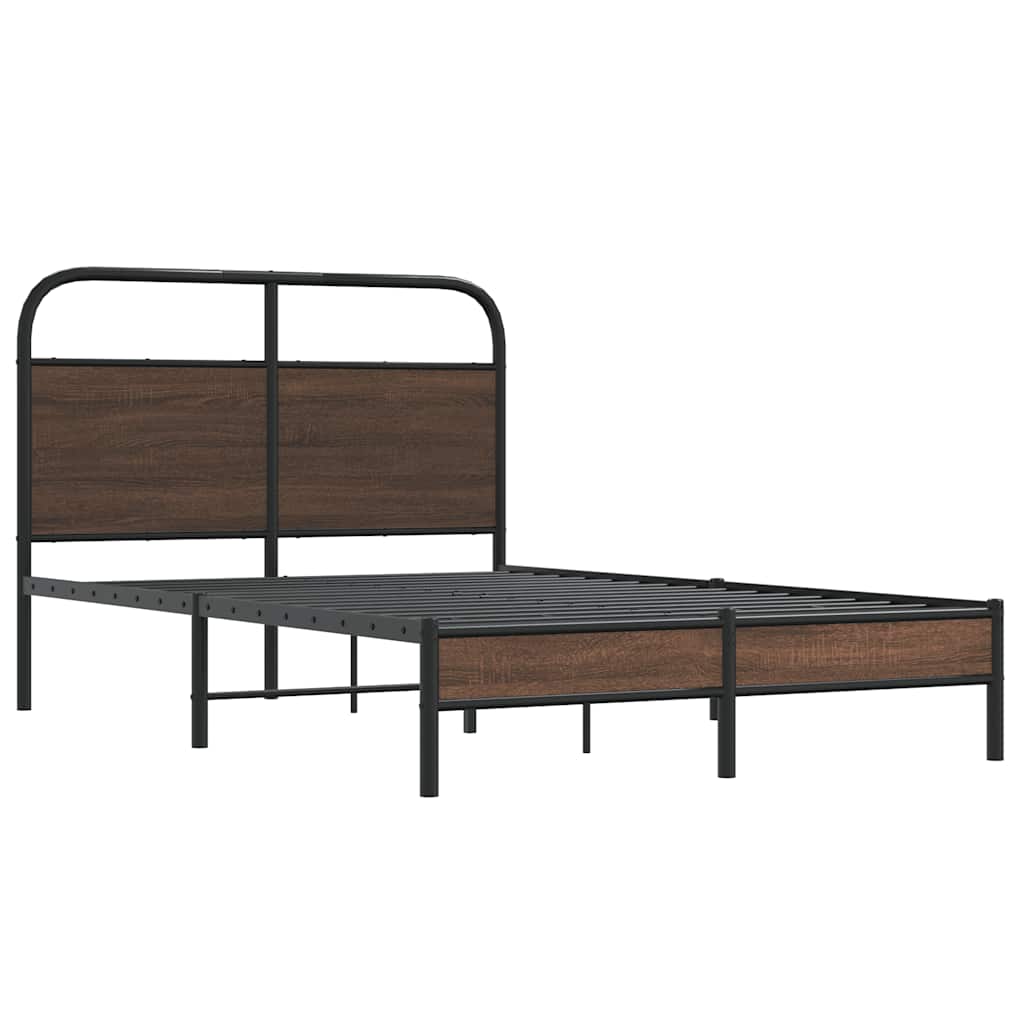 vidaXL Cadru de pat fără saltea stejar maro 140x200 cm Lemn prelucrat