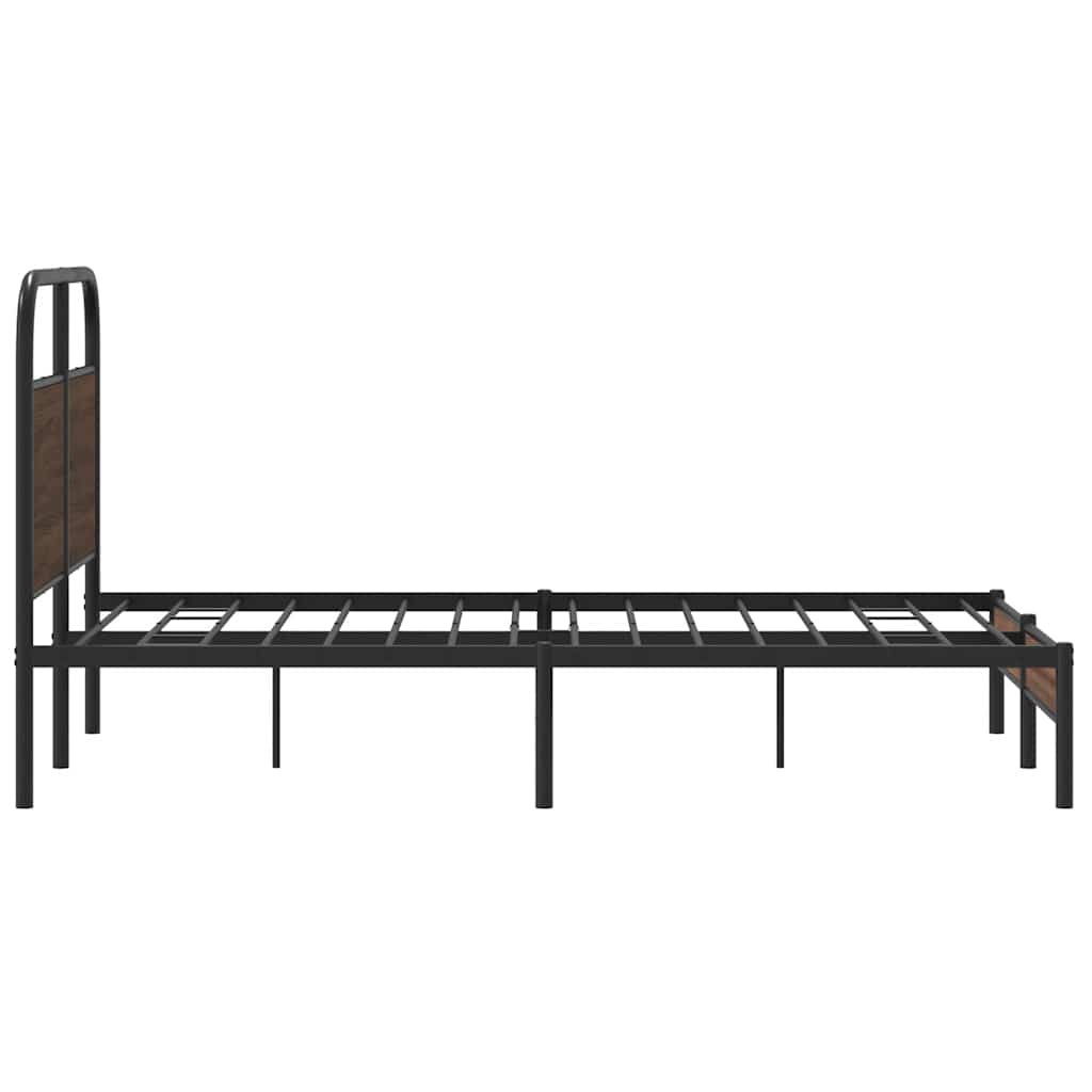 vidaXL Cadru de pat fără saltea stejar maro 140x200 cm Lemn prelucrat