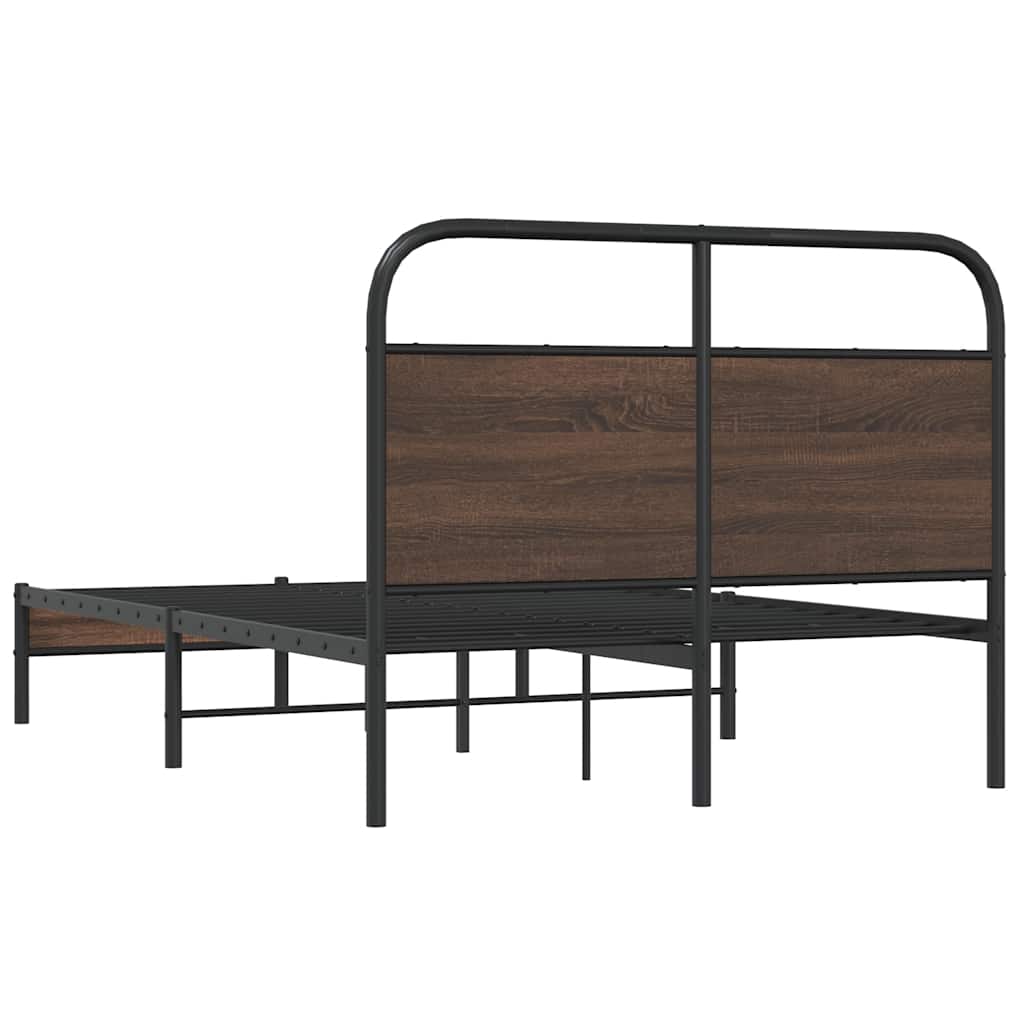 vidaXL Cadru de pat fără saltea stejar maro 140x200 cm Lemn prelucrat