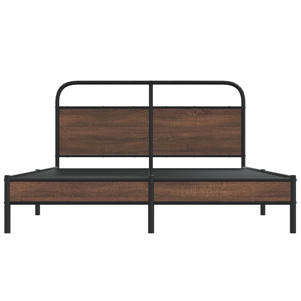 vidaXL Cadru de pat fără saltea stejar maro 150x200 cm Lemn prelucrat