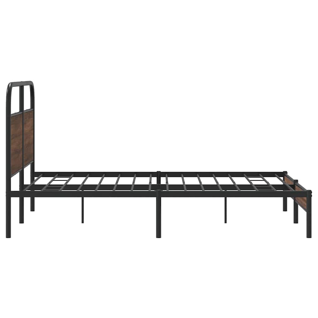 vidaXL Cadru de pat fără saltea stejar maro 150x200 cm Lemn prelucrat