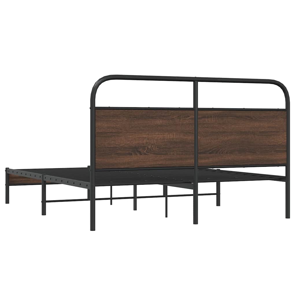 vidaXL Cadru de pat fără saltea stejar maro 150x200 cm Lemn prelucrat