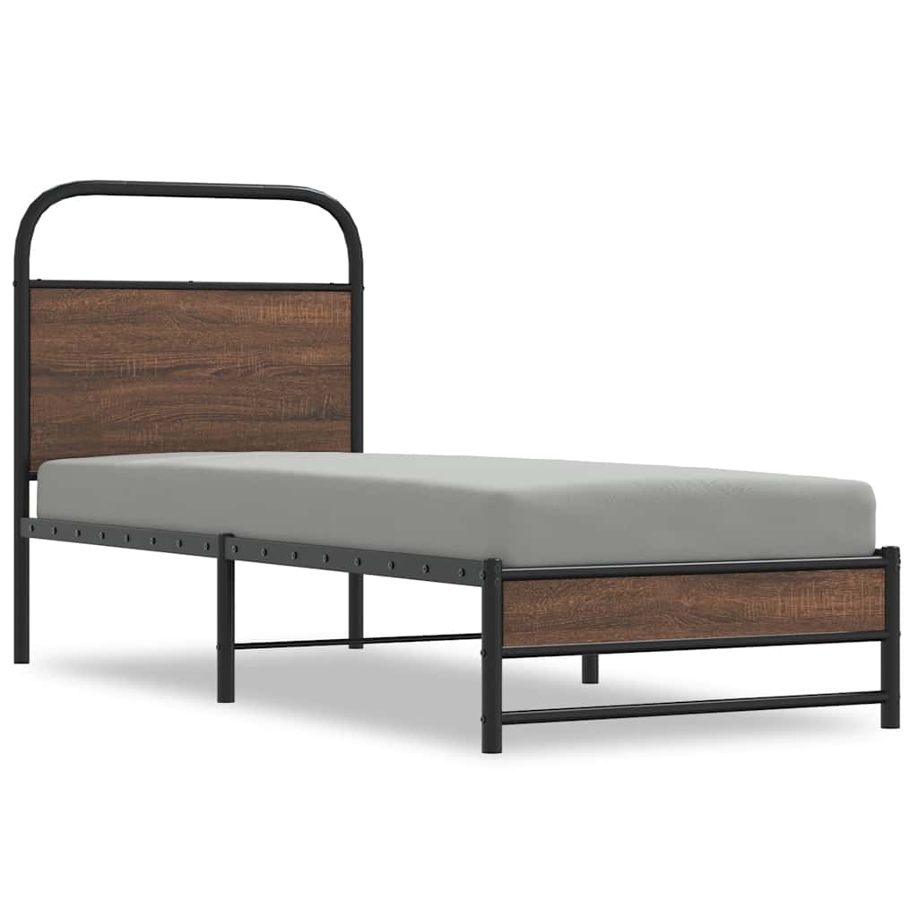 vidaXL Cadru de pat fără saltea 80x200cm Stejar maro lemn prelucrat