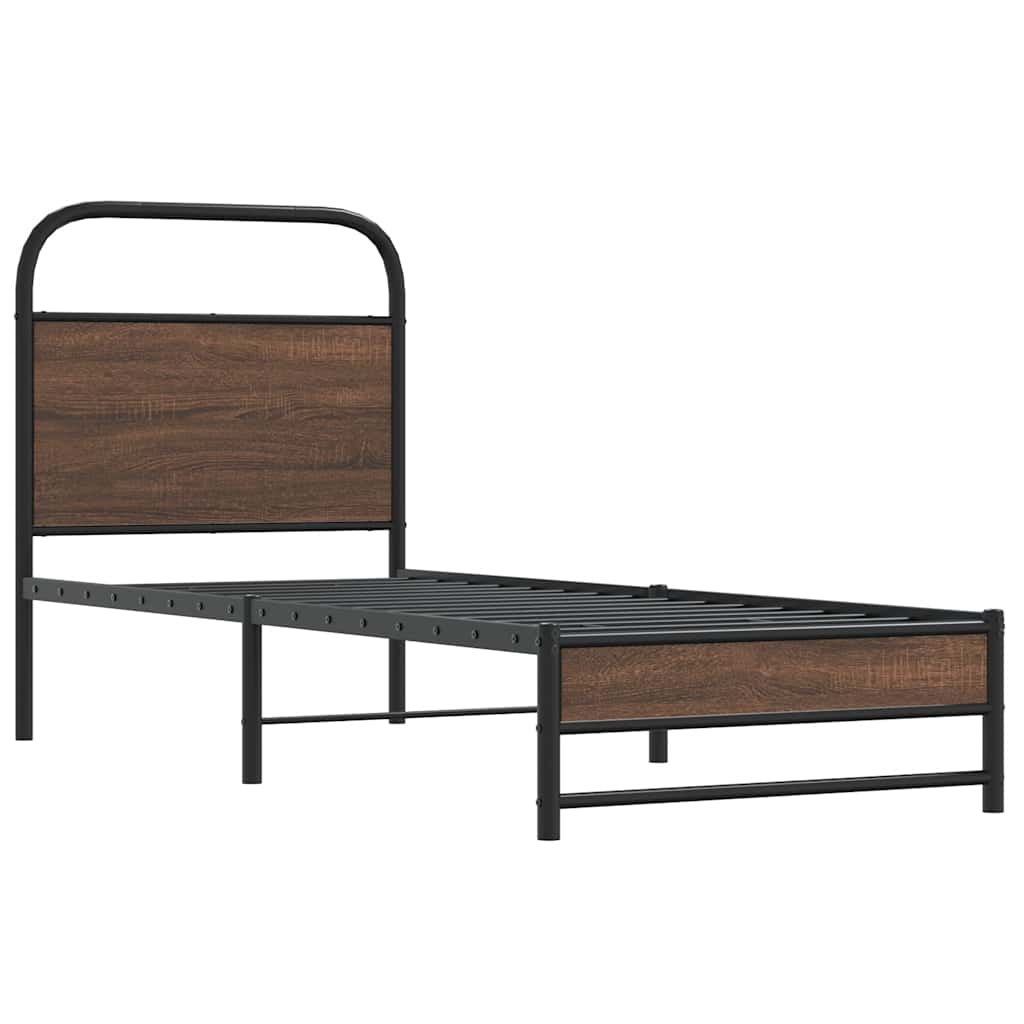 vidaXL Cadru de pat fără saltea 80x200cm Stejar maro lemn prelucrat