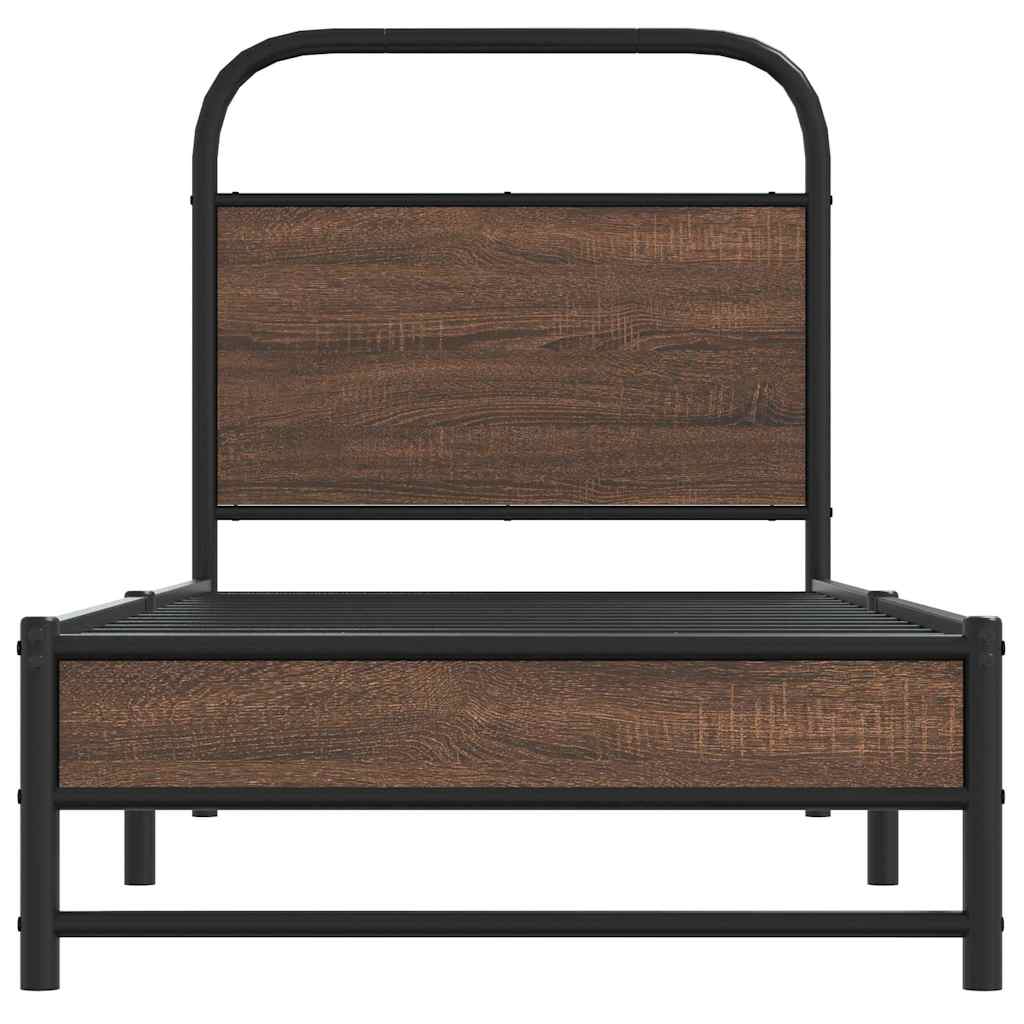 vidaXL Cadru de pat fără saltea 80x200cm Stejar maro lemn prelucrat