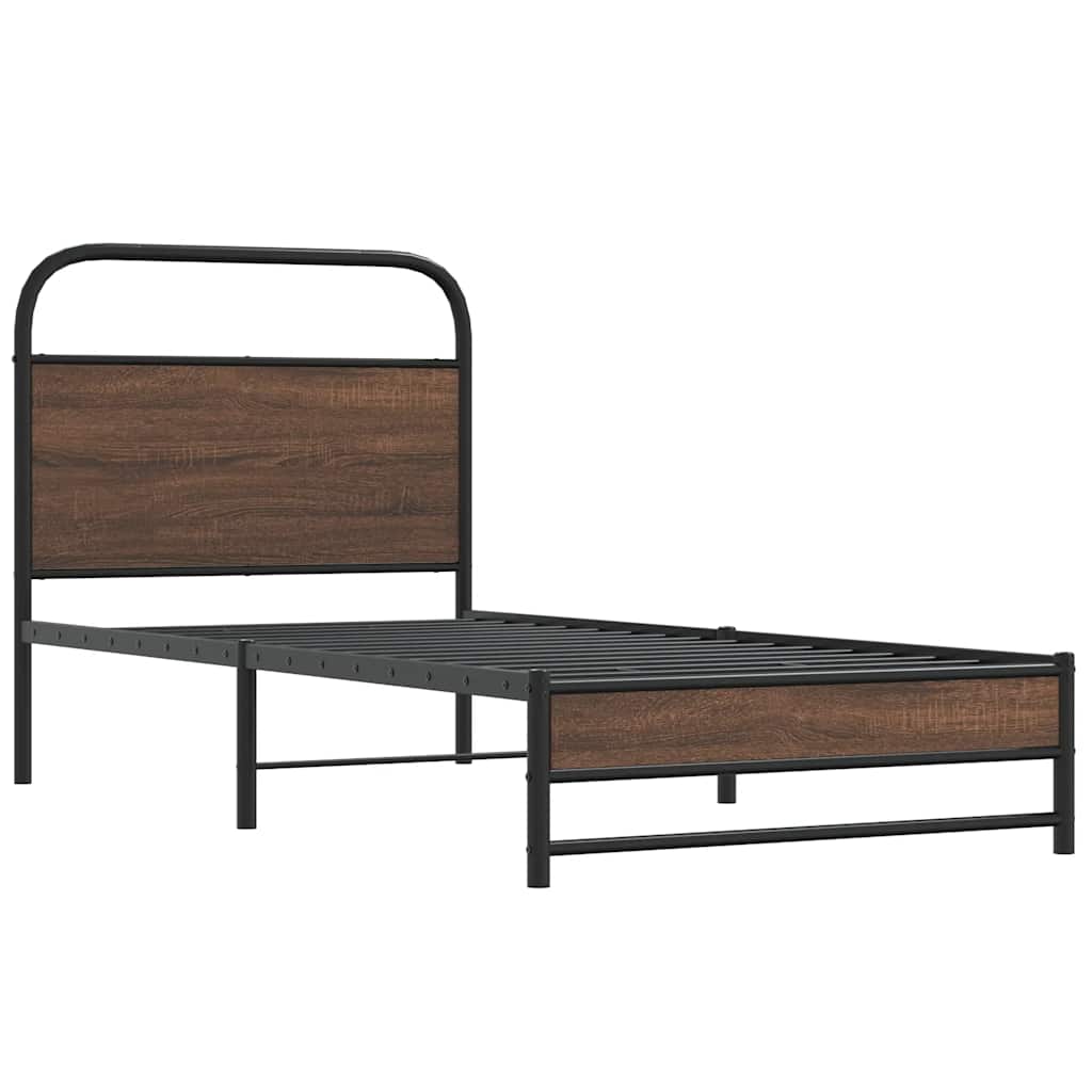vidaXL Cadru de pat fără saltea stejar maro 90x200 cm Lemn prelucrat vidaXL Cadru de pat fără saltea stejar maro 90x200 cm Lemn prelucrat