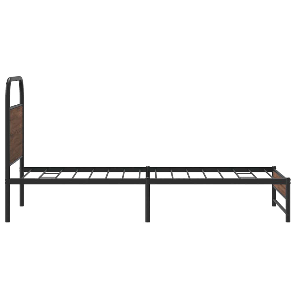 vidaXL Cadru de pat fără saltea stejar maro 90x200 cm Lemn prelucrat vidaXL Cadru de pat fără saltea stejar maro 90x200 cm Lemn prelucrat