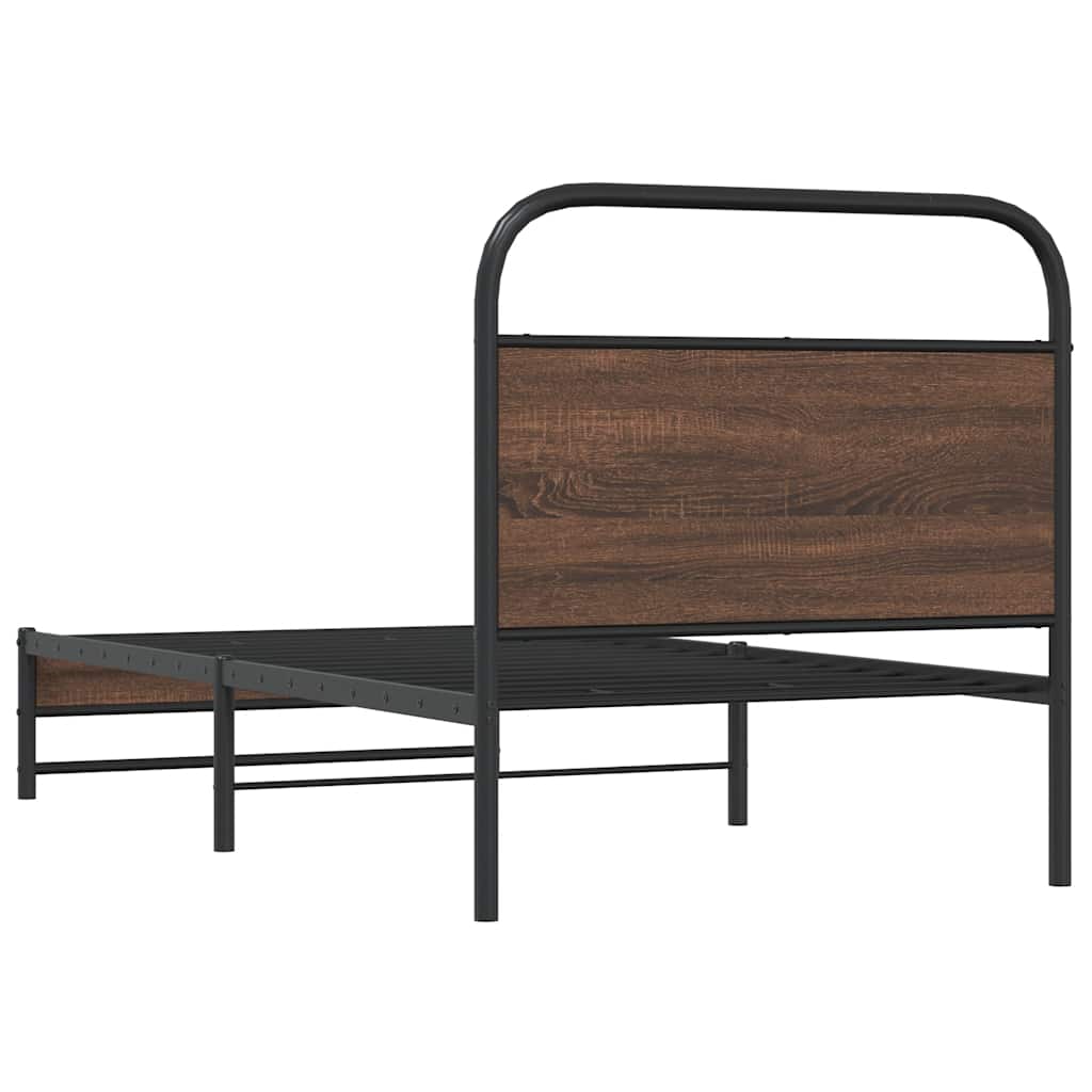 vidaXL Cadru de pat fără saltea stejar maro 90x200 cm Lemn prelucrat vidaXL Cadru de pat fără saltea stejar maro 90x200 cm Lemn prelucrat