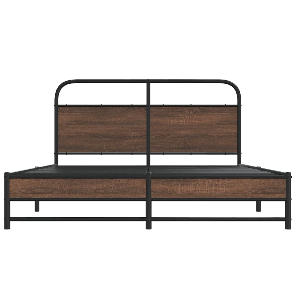 vidaXL Cadru de pat fără saltea stejar maro 150x200 cm Lemn prelucrat