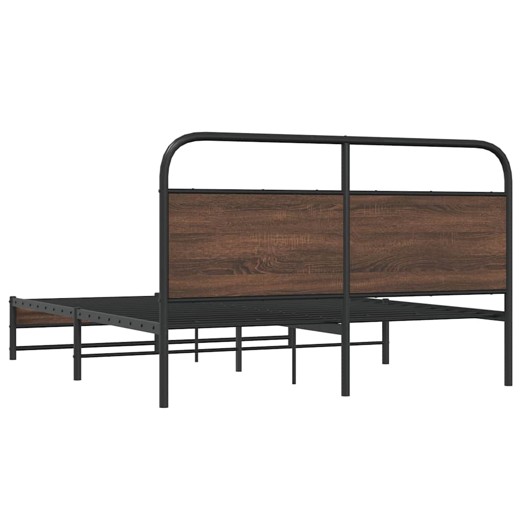 vidaXL Cadru de pat fără saltea stejar maro 150x200 cm Lemn prelucrat