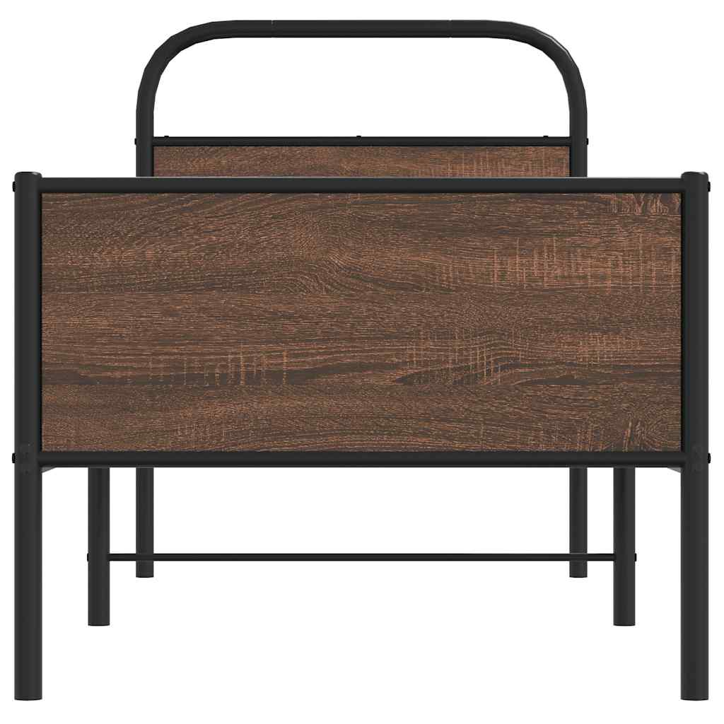 vidaXL Cadru de pat fără saltea 80x200cm Stejar maro lemn prelucrat