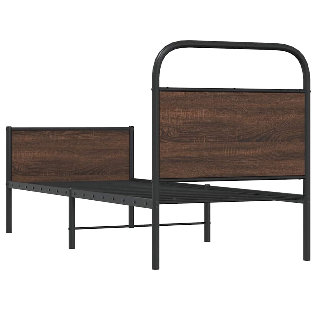 vidaXL Cadru de pat fără saltea 80x200cm Stejar maro lemn prelucrat