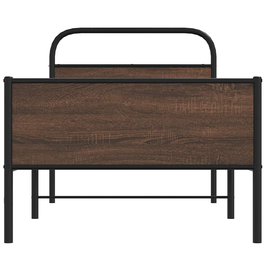 vidaXL Cadru de pat fără saltea stejar maro 90x200 cm Lemn prelucrat vidaXL Cadru de pat fără saltea stejar maro 90x200 cm Lemn prelucrat