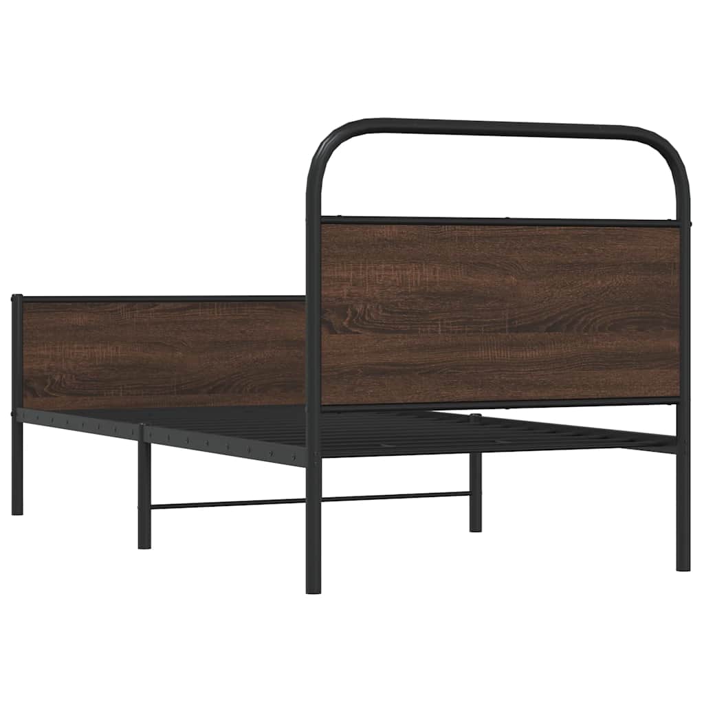 vidaXL Cadru de pat fără saltea stejar maro 90x200 cm Lemn prelucrat vidaXL Cadru de pat fără saltea stejar maro 90x200 cm Lemn prelucrat