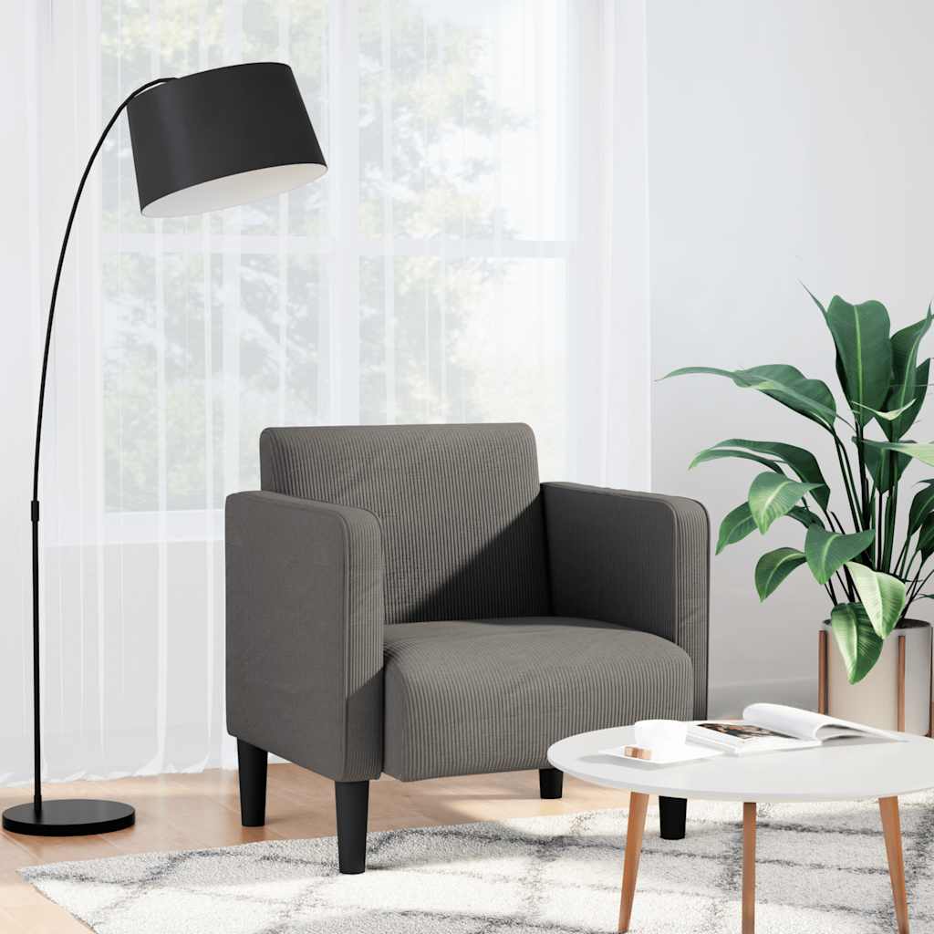 vidaXL Canapea fotoliu cu cotiere Gri deschis 54 cm țesătură velur vidaXL Canapea fotoliu cu cotiere Gri deschis 54 cm țesătură velur