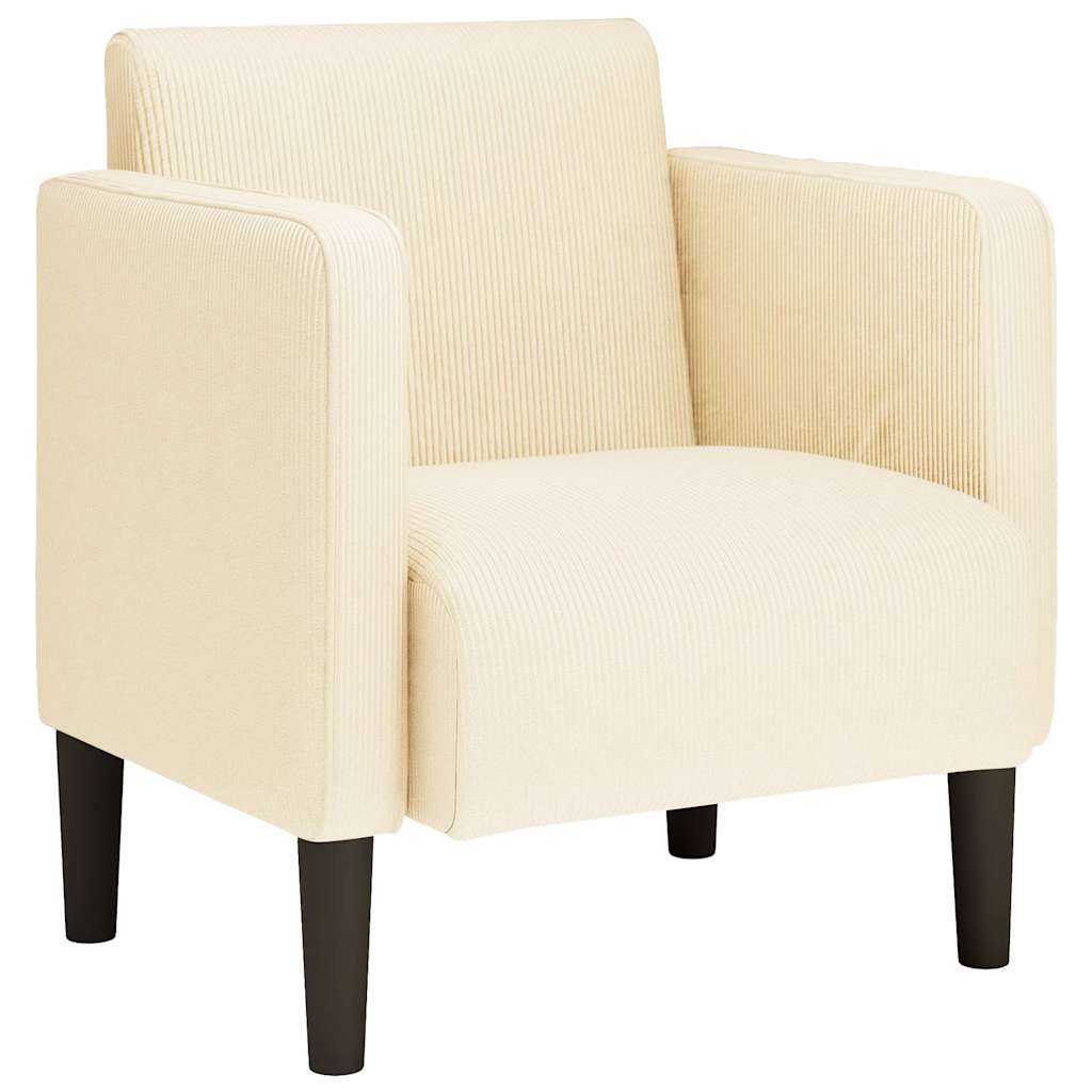 vidaXL Canapea scaun cu cotiere crem 54 cm țesătură velur vidaXL Canapea scaun cu cotiere crem 54 cm țesătură velur
