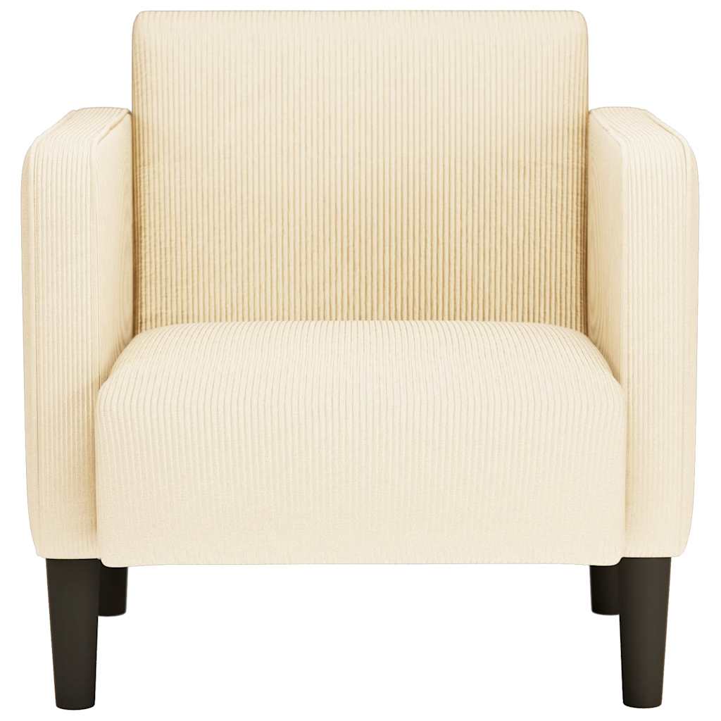 vidaXL Canapea scaun cu cotiere crem 54 cm țesătură velur vidaXL Canapea scaun cu cotiere crem 54 cm țesătură velur