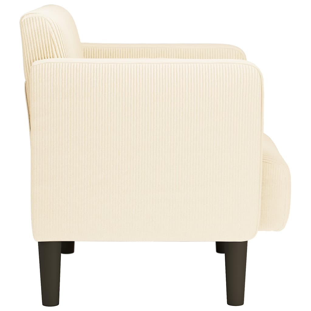 vidaXL Canapea scaun cu cotiere crem 54 cm țesătură velur vidaXL Canapea scaun cu cotiere crem 54 cm țesătură velur