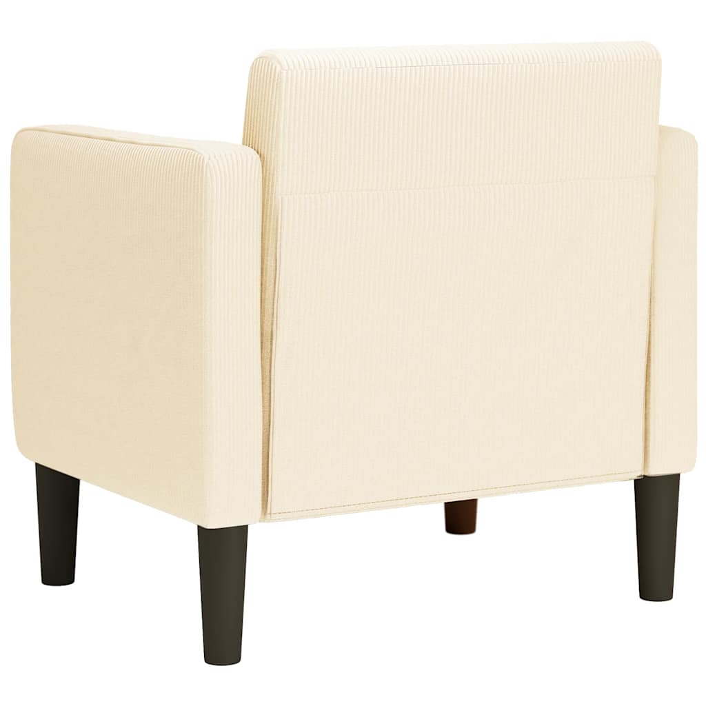 vidaXL Canapea scaun cu cotiere crem 54 cm țesătură velur vidaXL Canapea scaun cu cotiere crem 54 cm țesătură velur