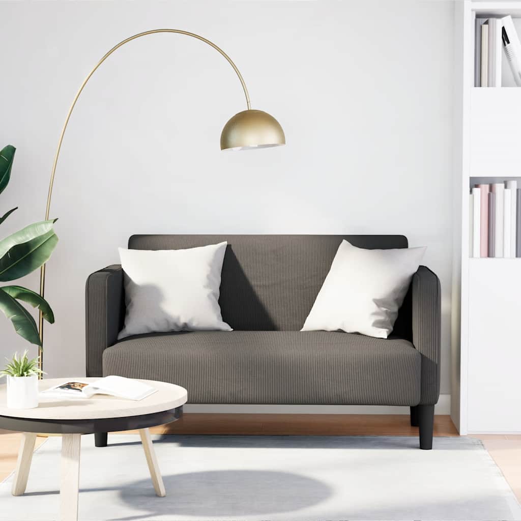 vidaXL Canapea lovesea gri deschis 109 cm țesătură din velur vidaXL Canapea lovesea gri deschis 109 cm țesătură din velur