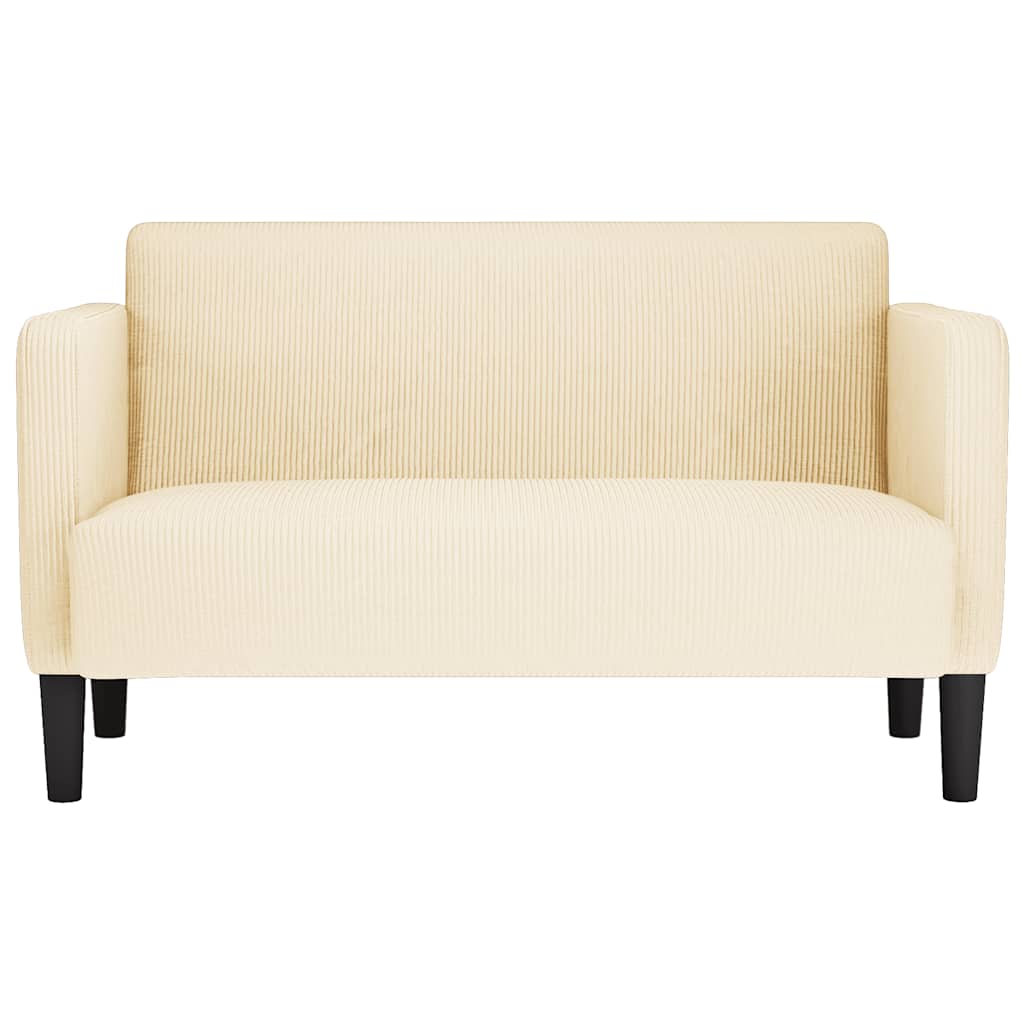 vidaXL Canapea Loveseat crem 109 cm țesătură velur