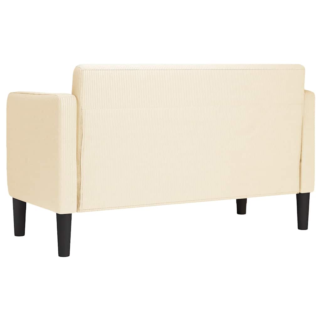 vidaXL Canapea Loveseat crem 109 cm țesătură velur