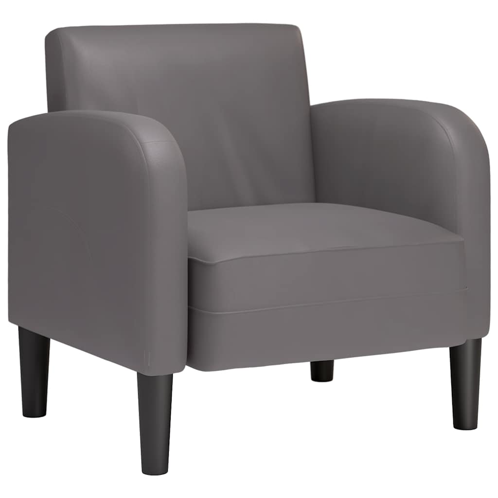 vidaXL Canapea scaun cu cotiere gri 54 cm piele artificială vidaXL Canapea scaun cu cotiere gri 54 cm piele artificială