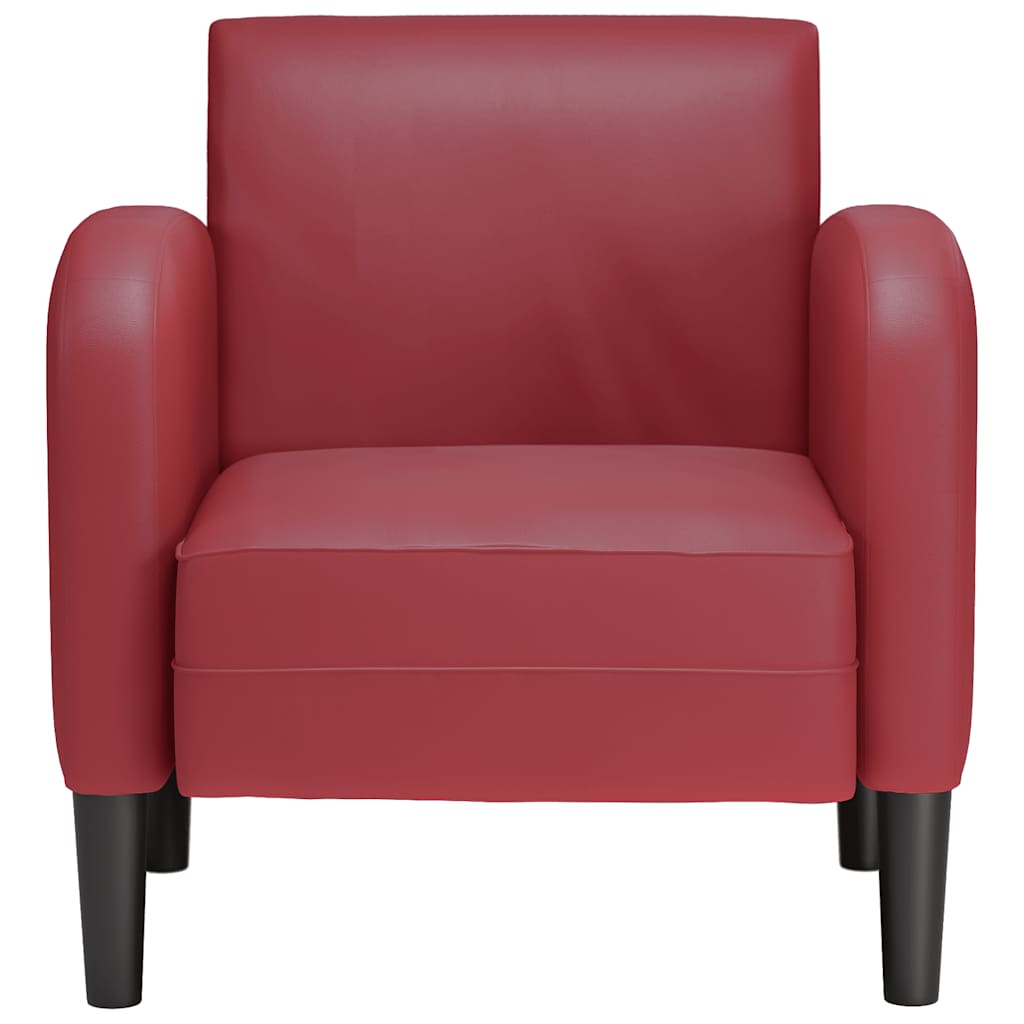 vidaXL Canapea Scaun cu cotiere Vin Roșu 54 cm piele artificială vidaXL Canapea Scaun cu cotiere Vin Roșu 54 cm piele artificială
