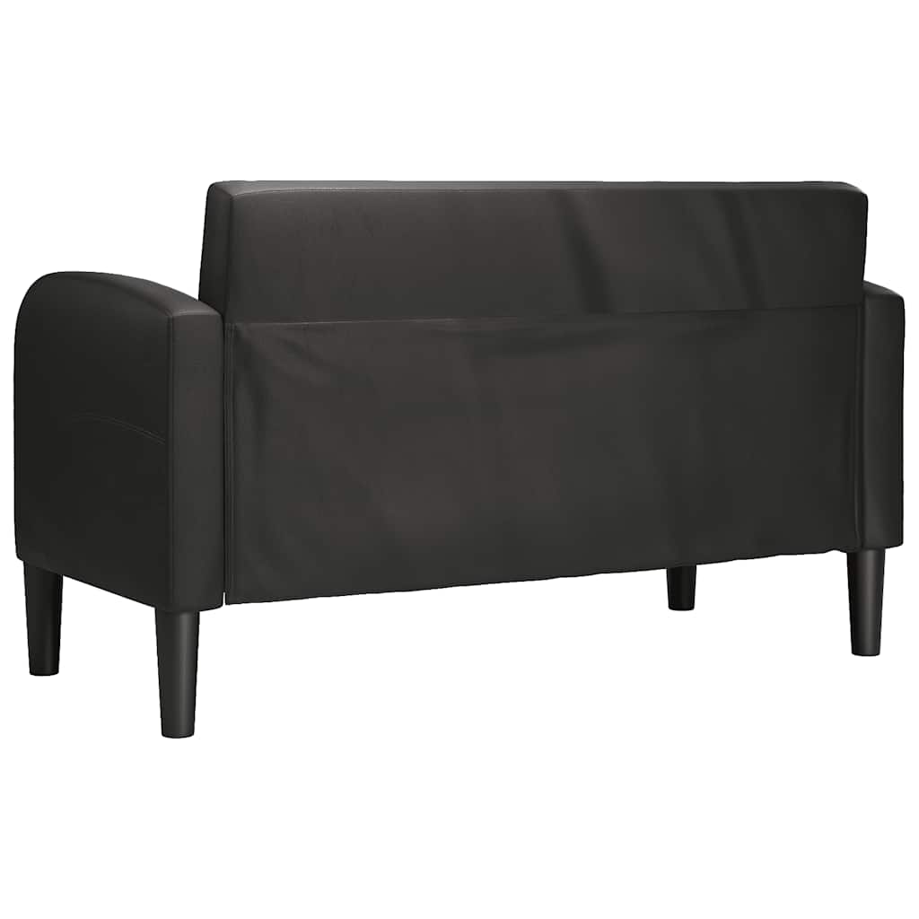 vidaXL Canapea loveseat neagră 110 cm piele artificială