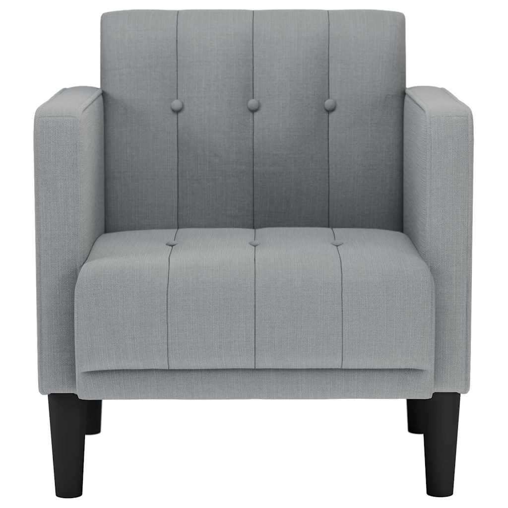 vidaXL Canapea scaun cu cotiere, gri deschis, 53 cm, textil vidaXL Canapea scaun cu cotiere, gri deschis, 53 cm, textil