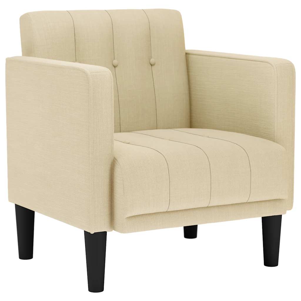 vidaXL Canapea Scaun cu cotiere, crem, 53 cm, textil