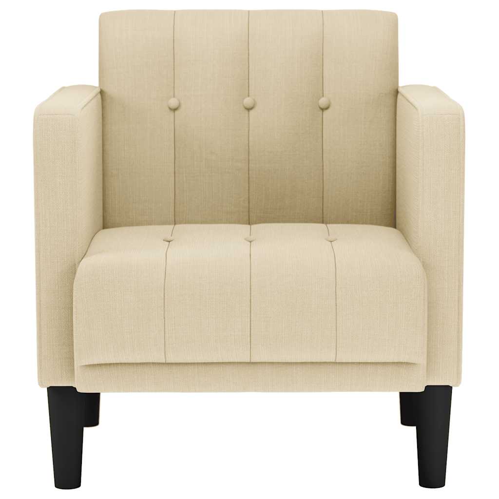 vidaXL Canapea Scaun cu cotiere, crem, 53 cm, textil