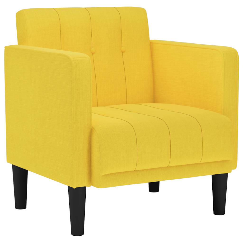 vidaXL Canapea scaun cu cotiere, galben deschis, 53 cm, textil vidaXL Canapea scaun cu cotiere, galben deschis, 53 cm, textil