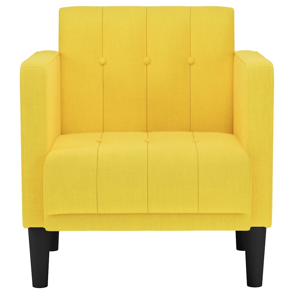 vidaXL Canapea scaun cu cotiere, galben deschis, 53 cm, textil vidaXL Canapea scaun cu cotiere, galben deschis, 53 cm, textil