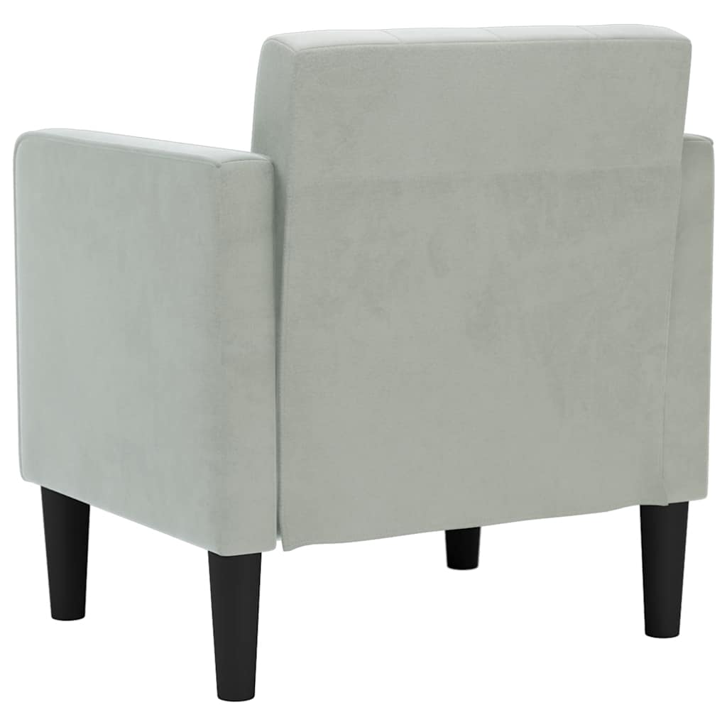 vidaXL Canapea scaun cu cotiere, gri deschis, 53 cm, catifea
