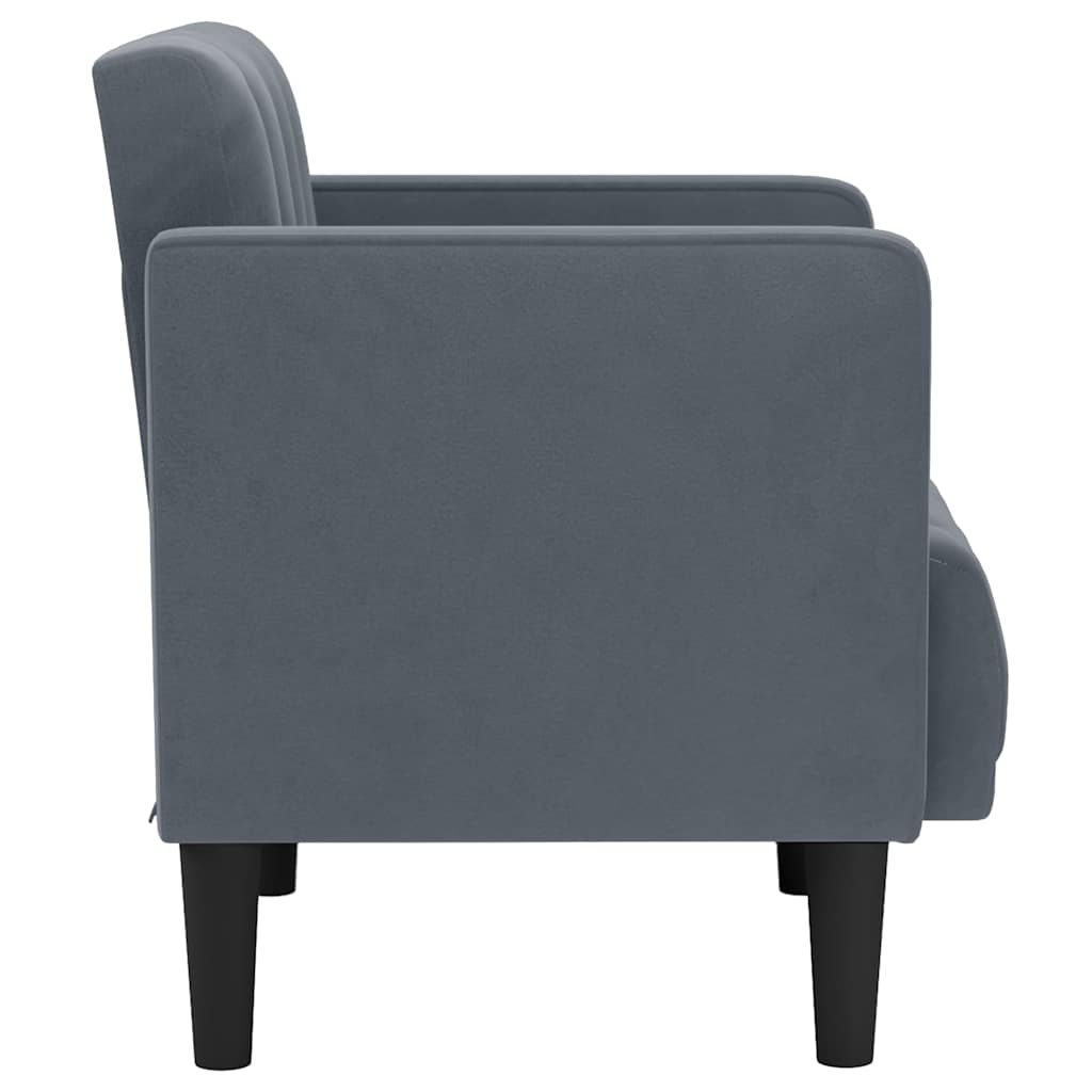 vidaXL Canapea scaun cu cotiere, gri închis, 53 cm, catifea vidaXL Canapea scaun cu cotiere, gri închis, 53 cm, catifea