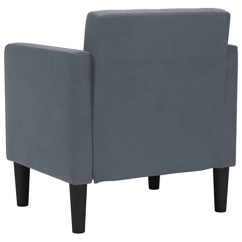 vidaXL Canapea scaun cu cotiere, gri închis, 53 cm, catifea vidaXL Canapea scaun cu cotiere, gri închis, 53 cm, catifea