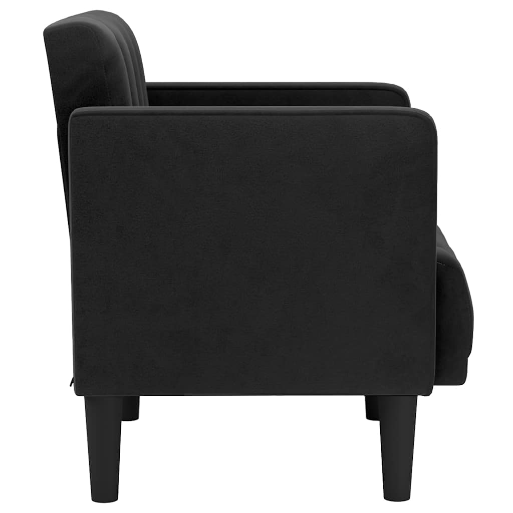 vidaXL Canapea Scaun cu cotiere, negru, 53 cm, catifea vidaXL Canapea Scaun cu cotiere, negru, 53 cm, catifea