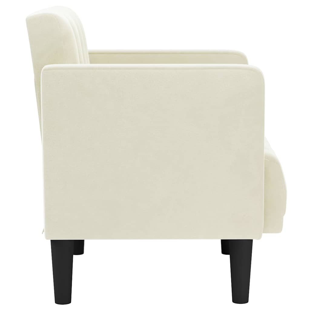 vidaXL Canapea Scaun cu cotiere, crem, 53 cm, catifea
