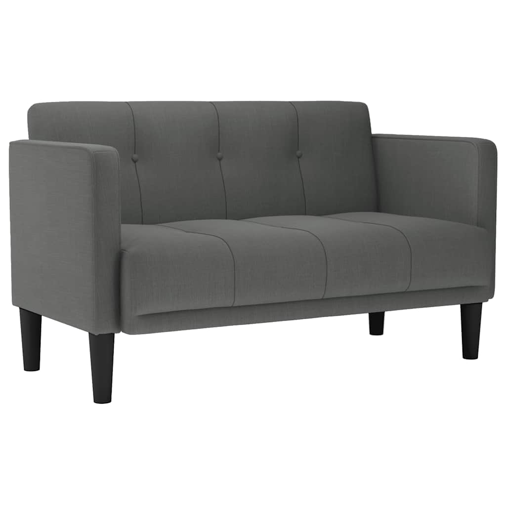 vidaXL Canapea loveseat, gri închis, 111 cm, textil